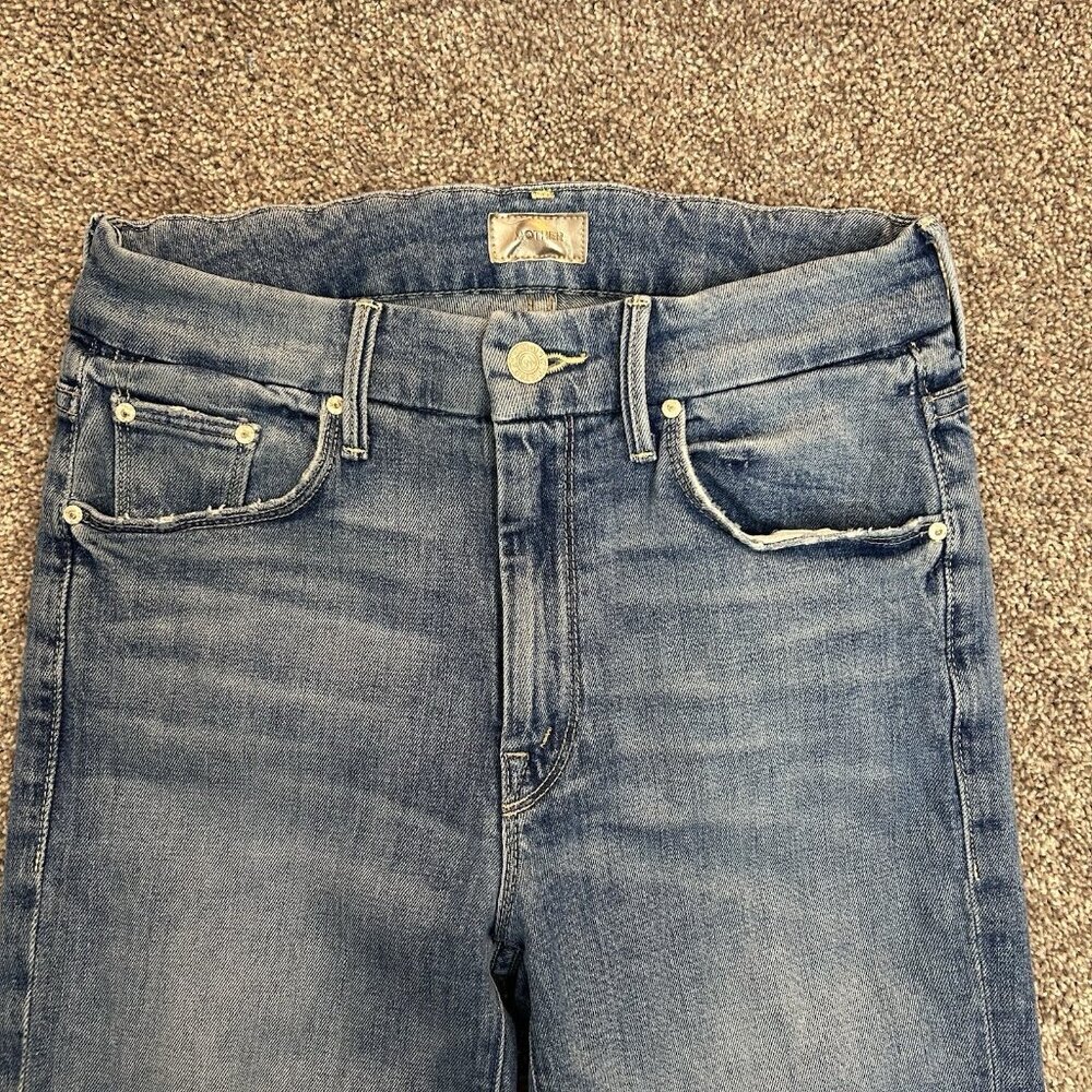 Mother Women's The Looker Ankle Step Fray Jeans Size 26 Blue Made in USA EUC - Picture 7 of 16